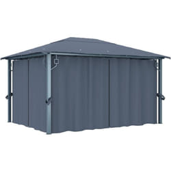 Vidaxl - Tonnelle avec rideau 400x300 cm Anthracite Aluminium