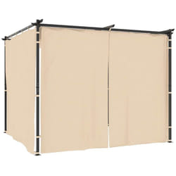 Vidaxl - Tonnelle avec rideaux 3x3 m Crème Acier