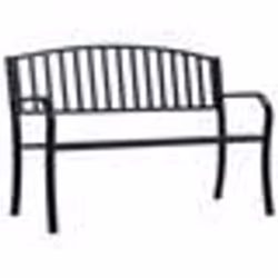 vidaXL Banc de jardin 125 cm Noir Acier - TU