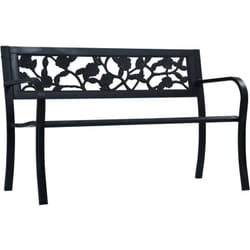 vidaXL Banc de jardin 125 cm Noir Acier - TU