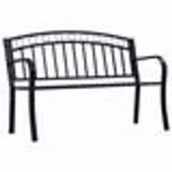 vidaXL Banc de jardin 125 cm Noir Acier - TU