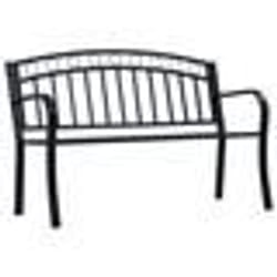 vidaXL Banc de jardin 125 cm Noir Acier - TU
