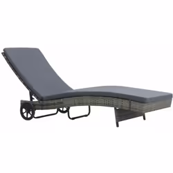 VidaXL 47753, Linge, Siège rembourré, Polyéthylène, Rotin, Acier, Anthracite, 1990 mm, 600 mm