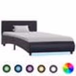 vidaXL Cadre de lit avec LED sans matelas noir 100x200 cm - 100 x 200 cm
