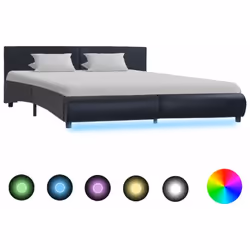 Ajoutez instantanément un goût moderne impressionnant à votre chambre à coucher avec notre cadre de lit en faux cuir ! Distin ...
