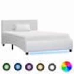 vidaXL Cadre de lit avec LED sans matelas blanc 100x200 cm - 100 x 200 cm
