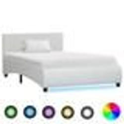 vidaXL Cadre de lit avec LED sans matelas blanc 100x200 cm - 100 x 200 cm