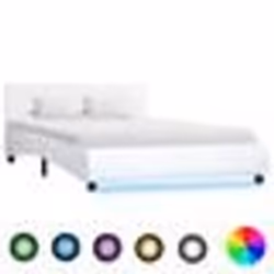 vidaXL Cadre de lit avec LED sans matelas blanc 140x200 cm - 140 x 200 cm