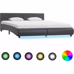 Ajoutez instantanément un goût moderne impressionnant à votre chambre à coucher avec notre cadre de lit en faux cuir ! Distin ...