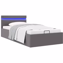 Ajoutez instantanément un goût moderne impressionnant à votre chambre à coucher grâce à notre cadre de lit en similicuir hydr ...