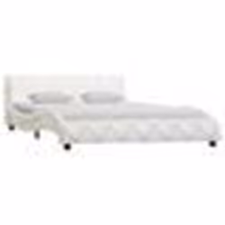 vidaXL Cadre de lit sans matelas blanc similicuir 140x200 cm - 140 x 200 cm