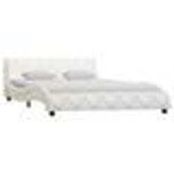 vidaXL Cadre de lit sans matelas blanc similicuir 140x200 cm - 140 x 200 cm