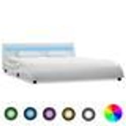 vidaXL Cadre de lit avec LED Blanc Similicuir 140 x 200 cm 285675