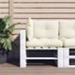 vidaXL Coussins de palette lot de 3 crème tissu