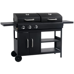 VidaXL 47388 barbecue et grill Chaudron Charbon + gaz naturel Noir, Acier inoxydable 8400 W