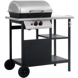 Vidaxl - Barbecue à gaz avec tablette à 3 couches Noir et argenté