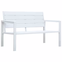vidaXL Banc de jardin 120 cm PEHD Blanc Aspect de bois - TU