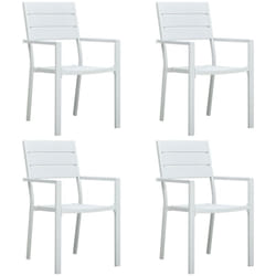 Vidaxl - Chaises de jardin lot de 4 Blanc pehd Aspect de bois