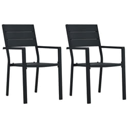 VidaXL 47885 chaise d'extérieur Terrace Polyéthylène haute densité (HDPE), Acier Noir