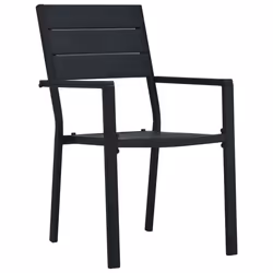 VidaXL 47885 chaise d'extérieur Terrace Polyéthylène haute densité (HDPE), Acier Noir