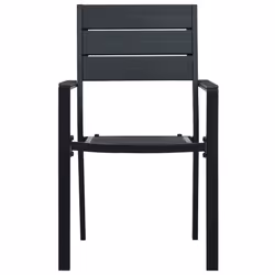 VidaXL 47885 chaise d'extérieur Terrace Polyéthylène haute densité (HDPE), Acier Noir