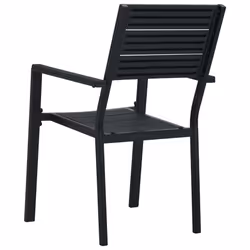 VidaXL 47885 chaise d'extérieur Terrace Polyéthylène haute densité (HDPE), Acier Noir - Vue supplémentaire 5