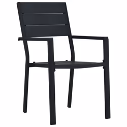 VidaXL 47886 chaise d'extérieur Terrace Polyéthylène haute densité (HDPE), Acier Noir