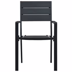 VidaXL 47886 chaise d'extérieur Terrace Polyéthylène haute densité (HDPE), Acier Noir