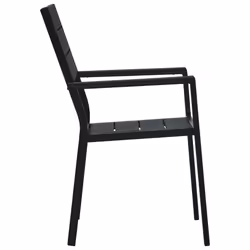 VidaXL 47886 chaise d'extérieur Terrace Polyéthylène haute densité (HDPE), Acier Noir - Vue supplémentaire 4