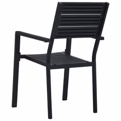 VidaXL 47886 chaise d'extérieur Terrace Polyéthylène haute densité (HDPE), Acier Noir - Vue supplémentaire 5