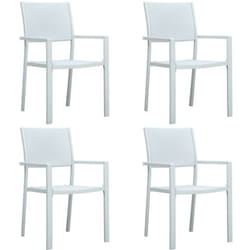 Vidaxl - Chaises de jardin 4 pcs Blanc Plastique Aspect de rotin