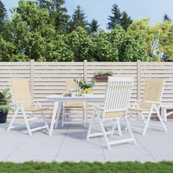 vidaXL Coussins de chaise de jardin dossier haut lot de 4 beige tissu 47543