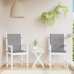 vidaXL Coussins de chaise à dossier bas - Lot de 2 Gris