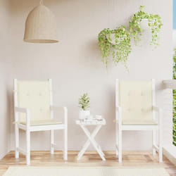 vidaXL Coussins de chaise de jardin à dossier bas lot de 2 crème 47552