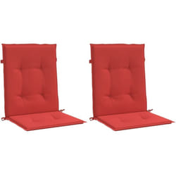 Coussins de chaise de jardin à dossier bas lot de 2 rouge Vidaxl