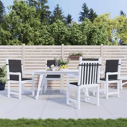 vidaXL Coussins de chaise de jardin à dossier bas lot de 4 noir 47561
