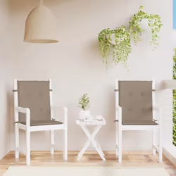 vidaXL Coussins de chaise de jardin à dossier bas lot de 2 taupe 47562