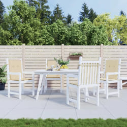 vidaXL Coussins de jardin dossier bas 4 pièces - Beige