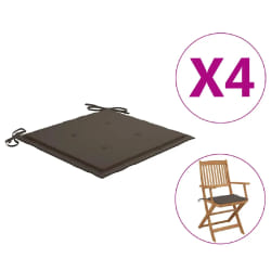 VIDAXL Coussins de chaise jardin lot de 4 - Taupe