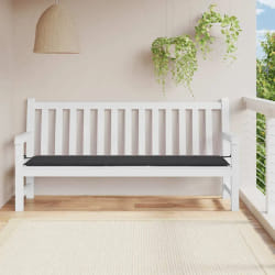 vidaXL Coussin de banc de jardin noir 200x50x4 cm tissu oxford