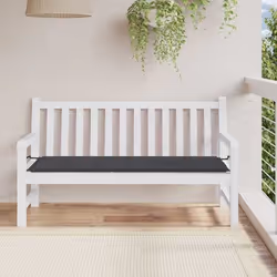 vidaXL Coussin de banc de jardin noir 150x50x4 cm tissu oxford