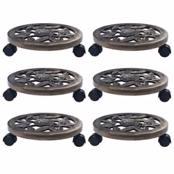 vidaXL Chariots pour plantes 6 pcs Bronze 30 cm Plastique - TU