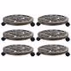 vidaXL Chariots pour plantes 6 pcs Bronze 38 cm Plastique - TU