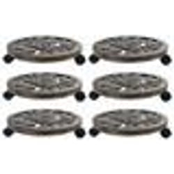 vidaXL Chariots pour plantes 6 pcs Bronze 38 cm Plastique - TU