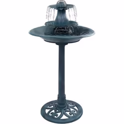 vidaXL Bain pour oiseaux avec fontaine Vert 50x91 cm Plastique - TU