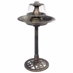 vidaXL Bain pour oiseaux avec fontaine Bronze 50x91 cm Plastique - TU