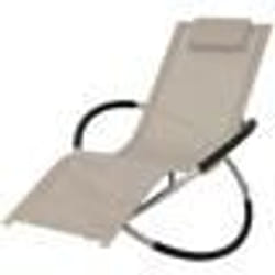 VidaXL 47774 chaise d'extérieur Linge Siège rembourré Tissu, Acier galvanisé Noir, Crème