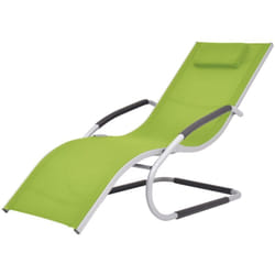 Vidaxl - Chaise longue avec oreiller Aluminium et textilène Vert