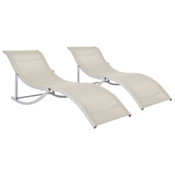 VidaXL 47785 chaise d'extérieur Linge Aluminium, Fer, Textile Crème, Gris