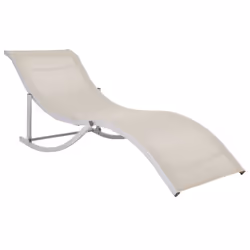 VidaXL 47785 chaise d'extérieur Linge Aluminium, Fer, Textile Crème, Gris